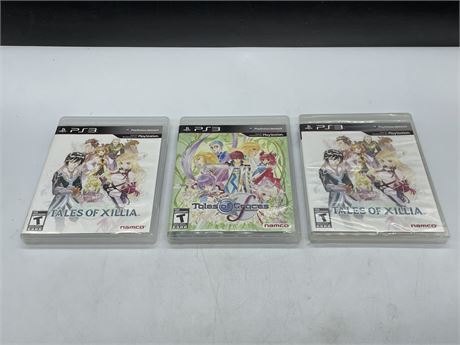 TALES OF GRACES & 2 TALES OF XILLIA - PS3 - ONE TALES OF XILLIA IS SEALED