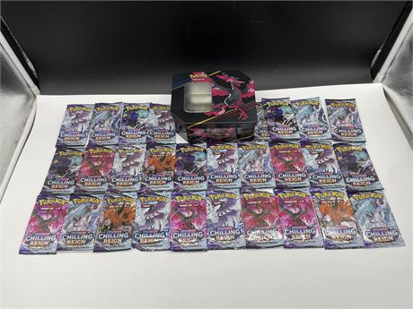 POKÉMON TCG 28 PACKS OF CHILLING REIGN WITH TIN