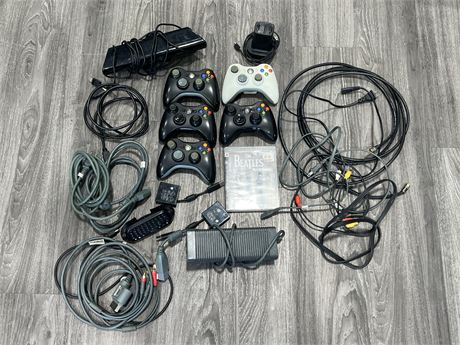LOT OF MISC VIDEO GAME CONTROLLERS, ACCESSORIES & ECT