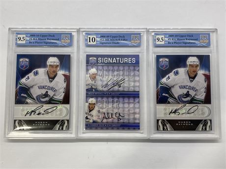 3 GCG GRADED NHL SIGNED CARDS
