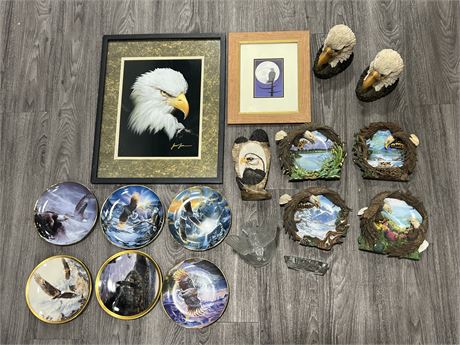 EAGLE COLLECTION - PICTURES, PLATES, BOOKENDS
