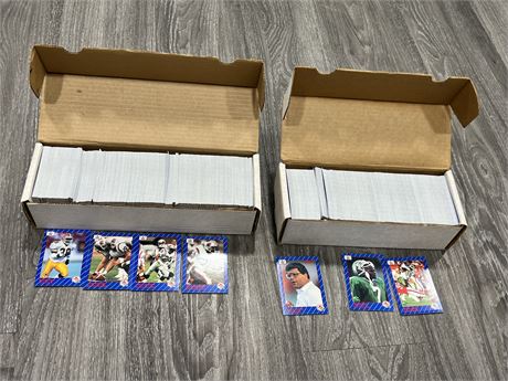2 BOXES OF 1991 CFL AW SPORTS CARDS - MOST OF SET, MANY DOUBLES