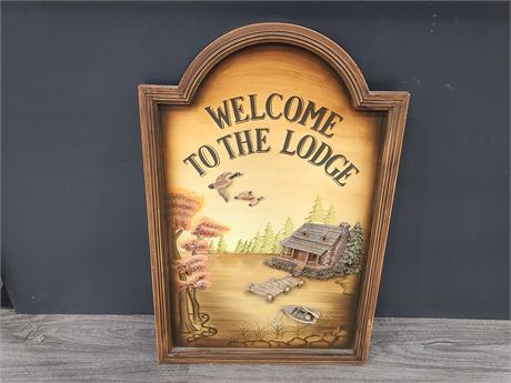 WELCOME TO THE LODGE SIGN (27"x17")