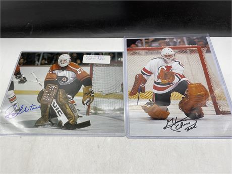 2 SIGNED NHL PHOTOS WITH COA CHRIS PLOUFFE & GLENN RESCH 9”x10”