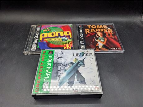 3 PLAYSTATION ONE GAMES - VERY GOOD CONDITION