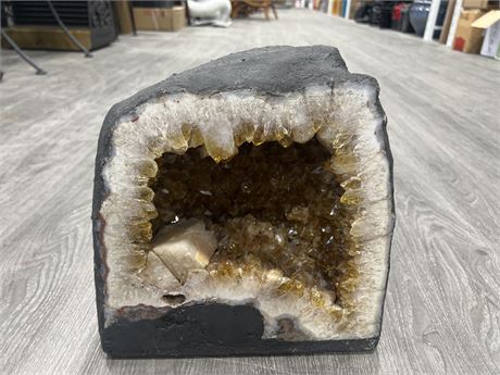 LARGE CITRINE GEODE - 11” TALL 10” WIDE 6” DEEP