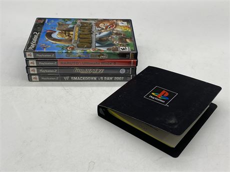 (4) PS2 GAME & SMALL PLAY STATION BOOK
