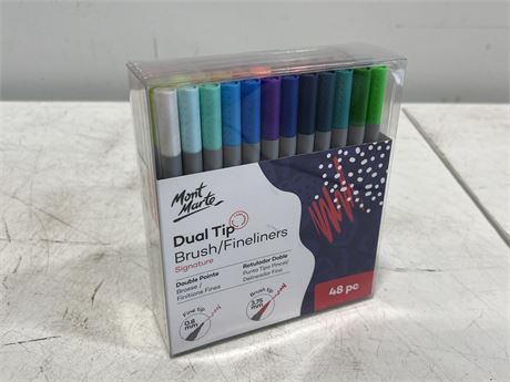 (NEW) 48 PCE DUAL TIP BRUSH / FINELINERS