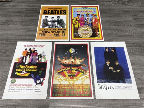 5 “THE BEATLES” POSTERS 11x17