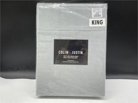 (NEW) COLIN + JUSTIN 100% YARN-DYED COTTON KING SHEET SET