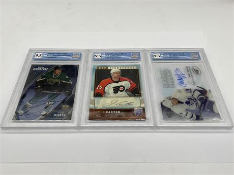 3 GCG GRADED 9.5 SIGNED CARDS