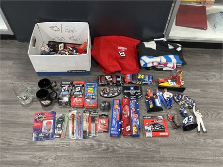 LARGE LOT OF NASCAR COLLECTABLES - SOME NEW OLD STOCK