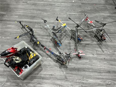 LOT OF RC HELICOPTERS / REMOTES - UNTESTED AS IS