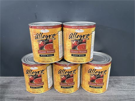 5 LARGE CANS OF CLASSIC ITALIAN PIZZA SAUCE - 2.8LITRES PER TUB