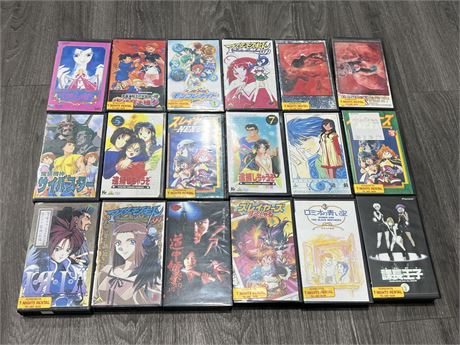 18 ANIME JAPANESE VHS TAPES