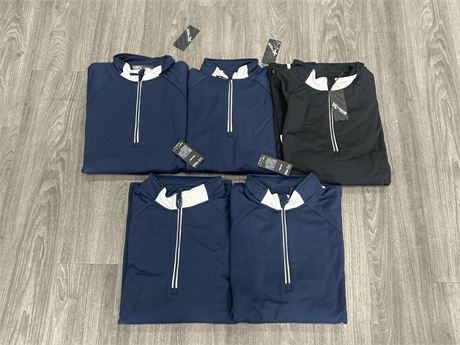 5 NEW PULL OVER GOLF SWEATERS - 2XL-4XL