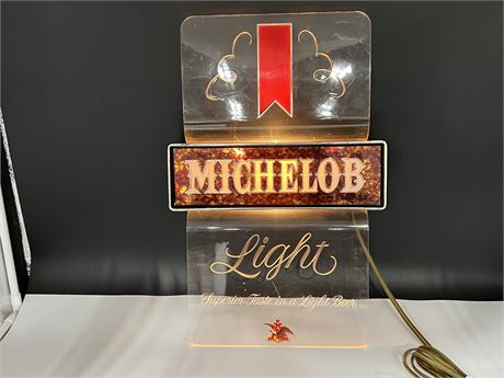 LIGHT UP MICHELOB SIGN - WORKS (11.5”x18”)