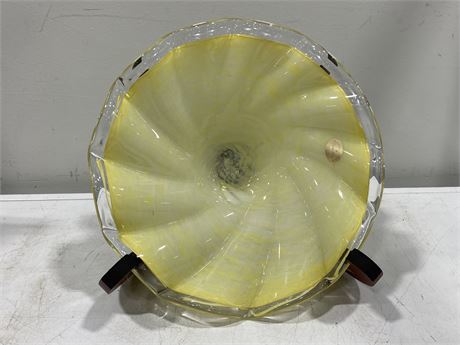 LARGE MURANO YELLOW GLASS BOWL (13”)