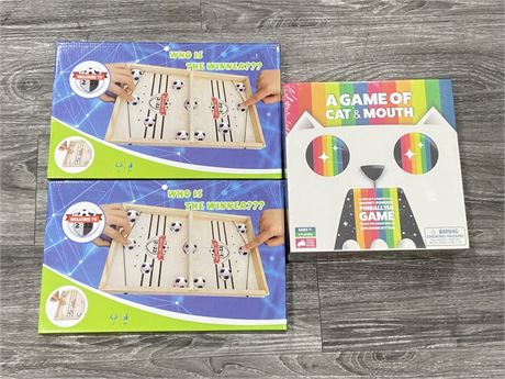 3 SEALED GAMES - CAT & MOUTH & (2) WHO IS THE WINNER