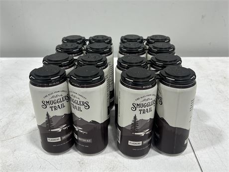 16 CANS OF SMUGGLERS TRAIL BEERS - UNOPENED