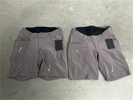 Sugoi Verve Shorts Women's Small Gray Yellow Stretch Pocket