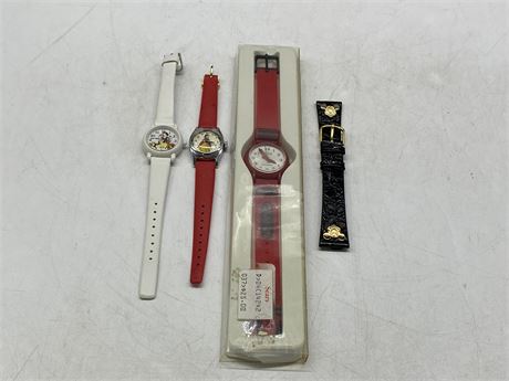 2 SNOW WHITE (1 VINTAGE) + CRAYON WATCH + MICKEY MOUSE WATCH BAND
