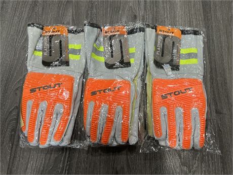 3 NEW PAIRS OF STOUT THINSULATE GLOVES 2XL