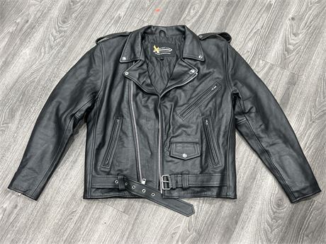 HIGH QUALITY GENUINE LEATHER MOTORCYCLE JACKET SIZE L