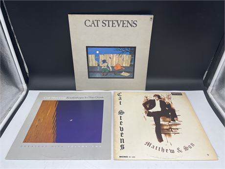 3 CAT STEVENS RECORDS - EXCELLENT (E)