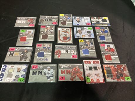 20 GAME WORN JERSEY NHL CARDS