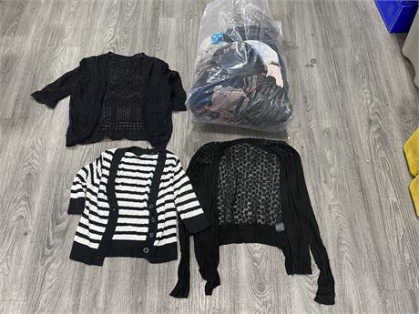 23 WOMENS CARDIGANS / BRANDS INCLUDE: TALULA, STYLE CO, LE CHATEAU ETC.