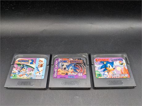 3 GAME GEAR GAMES - VERY GOOD CONDITION