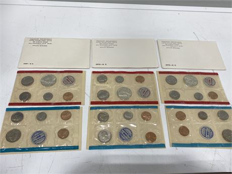 (3) 1969/70 UNCIRCULATED US MINT COIN SETS