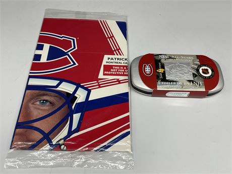 SEALED PATRICK ROY CUT OUT & JEAN BELIVEAU COIN & STAMP BY CANADA POST