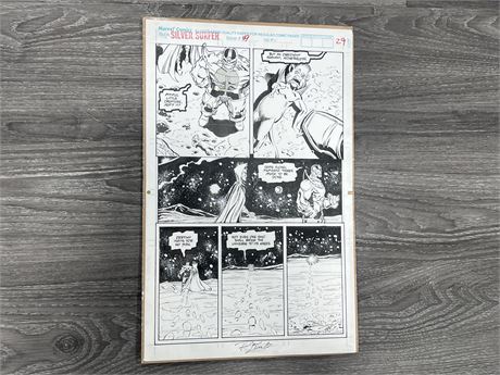 VINTAGE SILVER SURFER COMIC PAGE ISSUE 49 PAGE 21 SIGNED BY ARTIST