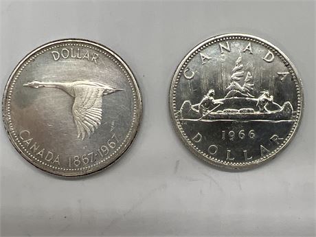 1966 & 1967 SILVER CDN DOLLARS