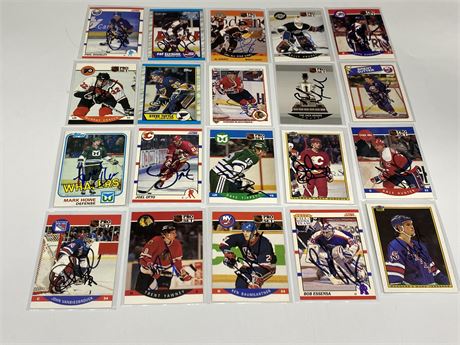20 NHL AUTOGRAPHED CARDS (Mostly 90s)