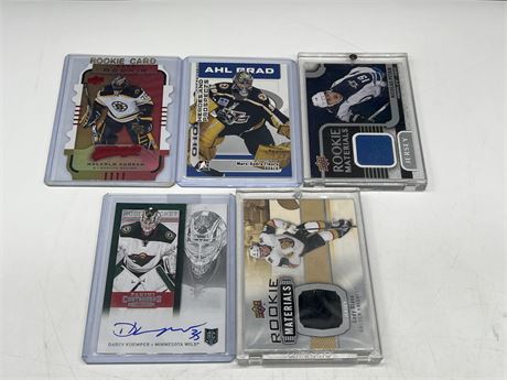 5 NHL ROOKIE / PATCH / AUTO CARDS