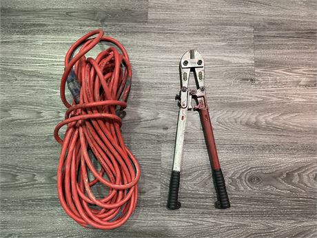 BOLT CUTTERS AND EXTENSION CORD