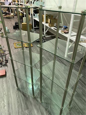 GLASS DISPLAY SHELVES (5.5ft tall)