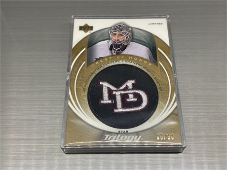 2003/04 UD TRILOGY J.S. GIGUERE PATCH CARD #5/30