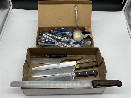 PROFESSIONAL CHEF KNIVES AND CUTLERY LOT