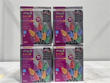 4 PACKAGES OF COSTCO CHRISTMAS LIGHTS - NEW - NEVER USED