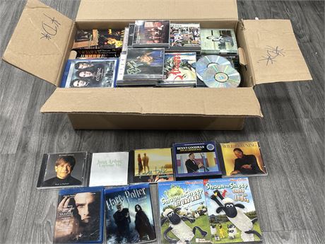 LARGE BOX OF CD’S / DVD’S