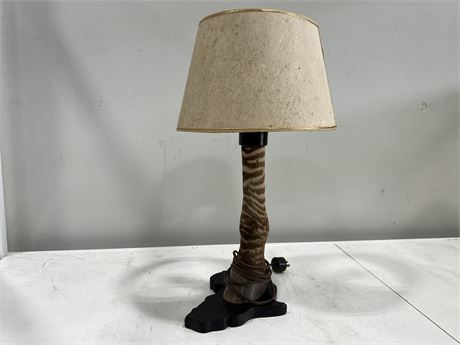 1950s ZEBRA LEG TAXIDERMY LAMP (21” tall)