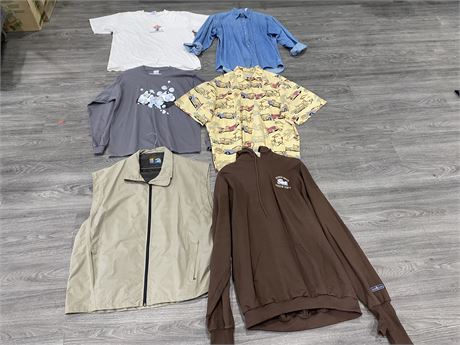 LOT OF MISC MENS TOPS - SEE PICS FOR SIZES