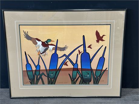 SIGNED & NUMBERED “MY FEATHERED FRIENDS” BY INDIGENOUS ARTIST OPIE (30.5”X24”)