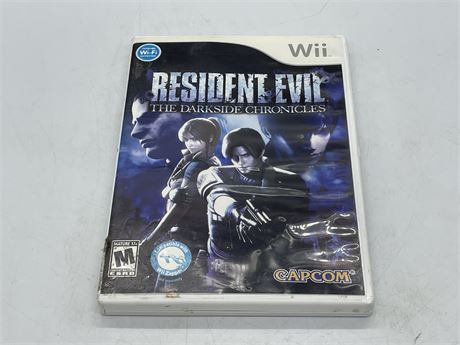 RESIDENT EVIL THE DARKSIDE CHRONICLES - WII - COMPLETE WITH MANUAL