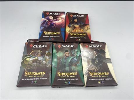 FACTORY SEALED MAGIC THE GATHERING STRIXHAVEN SET OF 5 THEME BOOSTERS