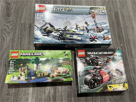 3 LEGO SETS - UNAWARE IF COMPLETE